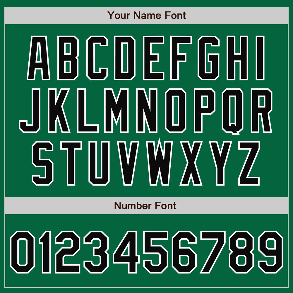 Custom Kelly Green Black-White Bomber Full-Snap Varsity Letterman Jacket