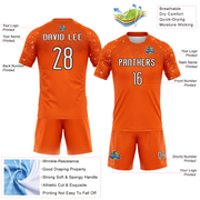 Custom Orange White-Black Abstract Shape Sublimation Volleyball Uniform Jersey