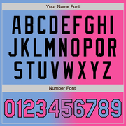 Custom Light Blue Pink-Black Bomber Full-Snap Varsity Letterman Gradient Fashion Jacket