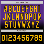 Custom Purple Gold-Black Bomber Full-Snap Varsity Letterman Fade Fashion Jacket