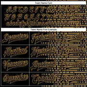 Custom Black Old Gold Halftone 3D Pattern Design Bomber Full-Snap Varsity Letterman Jacket