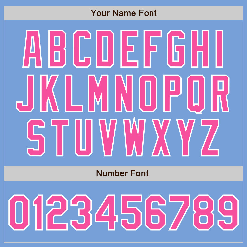 Custom Light Blue Pink-White Bomber Full-Snap Varsity Letterman Jacket