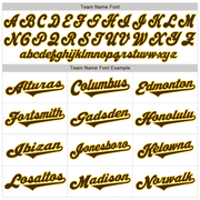 Custom White Brown Pinstripe Brown-Gold Authentic Throwback Rib-Knit Baseball Jersey Shirt