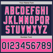 Custom Navy Pink-White Bomber Varsity Letterman Two Tone Zipper Jacket