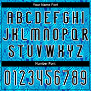 Custom Thunder Blue Black-Lakes Blue Geometric Shape Sublimation Volleyball Uniform Jersey