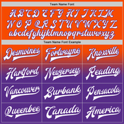 Custom Orange White-Purple Bomber Full-Snap Varsity Letterman Fade Fashion Jacket