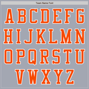 Custom Gray White-Orange Bomber Varsity Letterman Two Tone Zipper Jacket