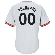 Custom White Black-Red Authentic Throwback Rib-Knit Baseball Jersey Shirt