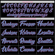 Custom Black Pink-Light Blue Authentic Throwback Rib-Knit Baseball Jersey Shirt