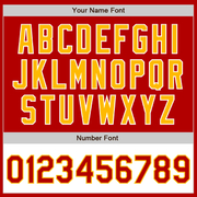 Custom Red Gold-White Bomber Varsity Letterman Two Tone Zipper Jacket