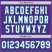 Custom Purple White-Aqua Bomber Full-Snap Varsity Letterman Jacket