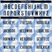 Custom Light Blue Black-White Geometric Shape Sublimation Volleyball Uniform Jersey