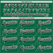 Custom Kelly Green Black-White Bomber Full-Snap Varsity Letterman Jacket