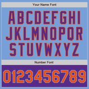 Custom Light Blue Orange-Purple Bomber Varsity Letterman Two Tone Zipper Jacket