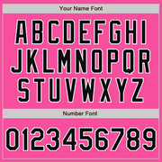 Custom Pink Black-White Bomber Full-Snap Varsity Letterman Jacket