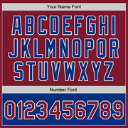 Custom Crimson Royal-White Bomber Varsity Letterman Two Tone Zipper Jacket