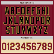 Custom Crimson Black Old Gold-Cream Bomber Varsity Letterman Two Tone Zipper Jacket