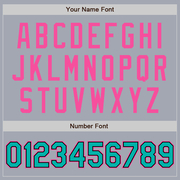 Custom Gray Aqua Black-Pink Bomber Varsity Letterman Zipper Jacket