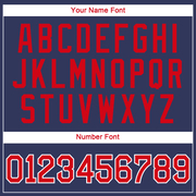 Custom Navy Red-White Authentic Throwback Rib-Knit Baseball Jersey Shirt