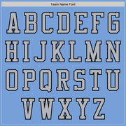 Custom Light Blue Black-Gray Bomber Varsity Letterman Two Tone Zipper Jacket