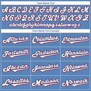 Custom Light Blue White-Red Authentic Throwback Rib-Knit Baseball Jersey Shirt