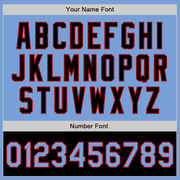 Custom Light Blue Red-Black Bomber Varsity Letterman Two Tone Zipper Jacket