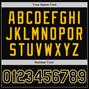 Custom Black White Pinstripe Gold Bomber Full-Snap Varsity Letterman Jacket