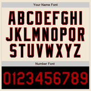 Custom Cream Red-Black Bomber Varsity Letterman Two Tone Zipper Jacket