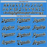 Custom Powder Blue Black-Cream Bomber Full-Snap Varsity Letterman Jacket