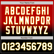 Custom Red White Black-Gold Bomber Full-Snap Varsity Letterman Fade Fashion Jacket