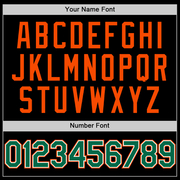 Custom Black Kelly Green-Orange Bomber Full-Snap Varsity Letterman Two Tone Hoodie Jacket