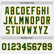 Custom White Green-Gold Bomber Full-Snap Varsity Letterman Two Tone Jacket