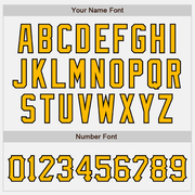 Custom White Black Pinstripe Gold Bomber Full-Snap Varsity Letterman Jacket