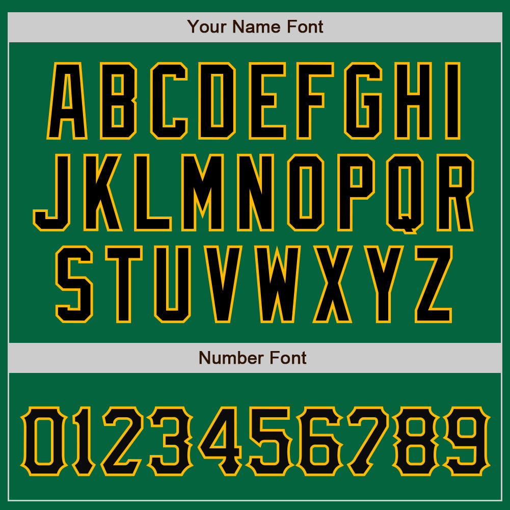 Custom Kelly Green Black-Gold Bomber Full-Snap Varsity Letterman Jacket