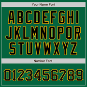 Custom Kelly Green Black-Gold Bomber Full-Snap Varsity Letterman Jacket