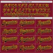 Custom Crimson Black-Gold Bomber Full-Snap Varsity Letterman Jacket