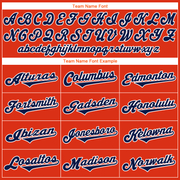Custom Orange Navy-White Authentic Throwback Rib-Knit Baseball Jersey Shirt