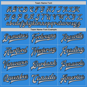 Custom Powder Blue Gray-Black Bomber Full-Snap Varsity Letterman Jacket