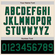 Custom Cream Kelly Green-Black Bomber Varsity Letterman Two Tone Zipper Jacket