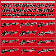 Custom Red White-Black Authentic Throwback Rib-Knit Baseball Jersey Shirt