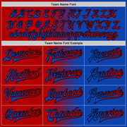 Custom Thunder Blue Red-Black Bomber Full-Snap Varsity Letterman Gradient Fashion Jacket