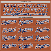 Custom Texas Orange Navy-White Bomber Full-Snap Varsity Letterman Jacket