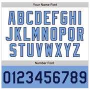 Custom White Navy-Light Blue Bomber Varsity Letterman Two Tone Zipper Jacket