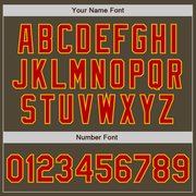 Custom Olive Red-Gold Bomber Full-Snap Varsity Letterman Salute To Service Jacket