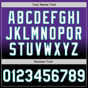 Custom Purple White Black-Teal Bomber Full-Snap Varsity Letterman Fade Fashion Jacket