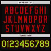 Custom Black Neon Green-Red Bomber Full-Snap Varsity Letterman Two Tone Jacket