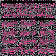 Custom Gray Pink-Black Leopard Print 3D Pattern Design Bomber Full-Snap Varsity Letterman Jacket