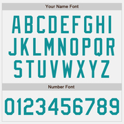 Custom White Teal Pinstripe Teal Bomber Full-Snap Varsity Letterman Jacket