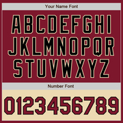 Custom Crimson Black Cream-City Cream Bomber Varsity Letterman Two Tone Zipper Jacket