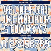 Custom Graffiti Pattern White-Royal Flower Pastoral Style 3D Bomber Full-Snap Varsity Letterman Jacket